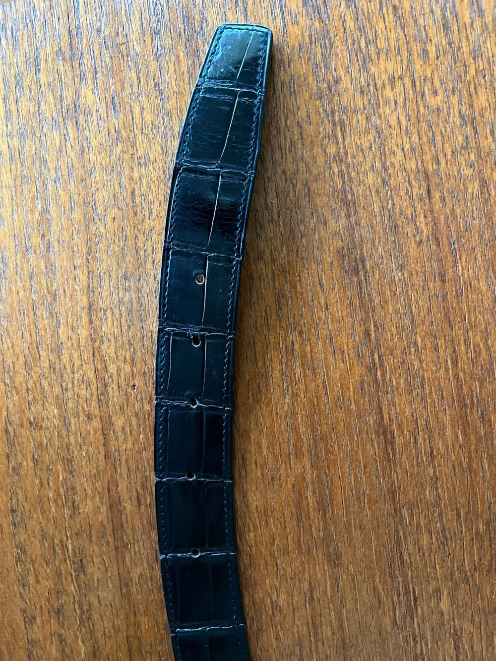 Vintage Hermès Constance H Belt Crocodile Leather Palladium Buckle 100cm 32mm